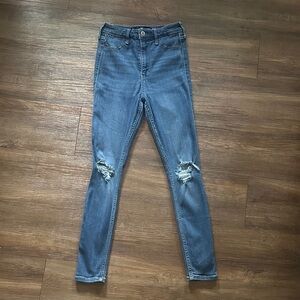 Hollister Blue Ripped Skinny Jeans